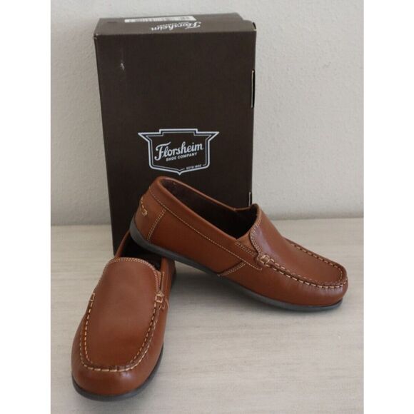 Florsheim 16564-257 Kids Sz 3M Saddle Tan Brown Jasper Venetian Jr. Loafers - Picture 1 of 12